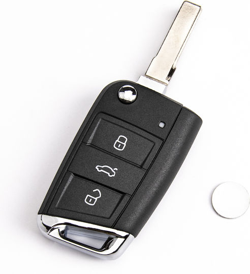 Дистанционно Ключ За Кола Vw Seat Skoda 3 Бутона Hu66 Hu162