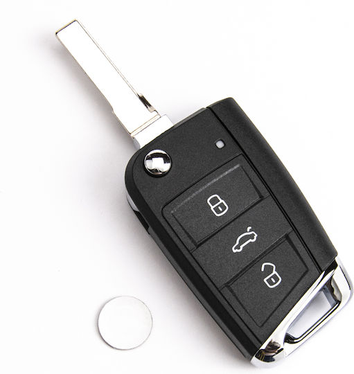 Дистанционно Ключ За Кола Vw Seat Skoda 3 Бутона Hu66 Hu162