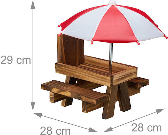 Relaxdays Tisch Eichhörnchen 2 Regenschirme