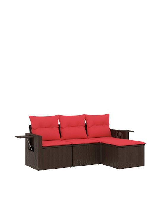 Canapea De Colț Pentru Exterior Din Rattan Cu Perne 55x62x69cm