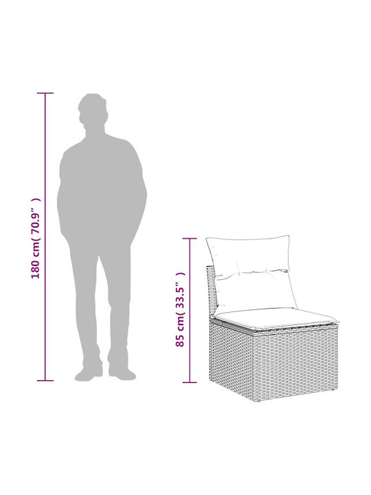 Ecksofa Outdoor Rattan mit Kissen 62x62x69cm
