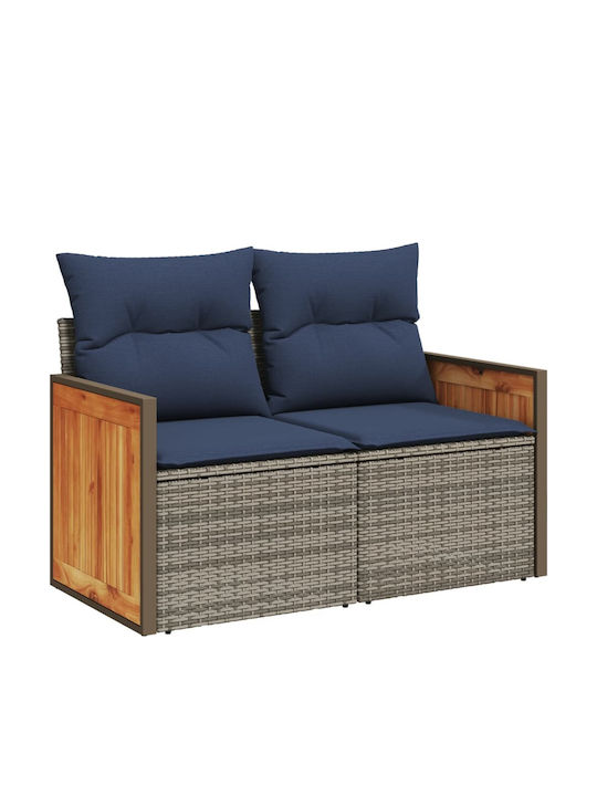 Outdoor Corner Rattan Sofa With Cushions 55x62x69cm