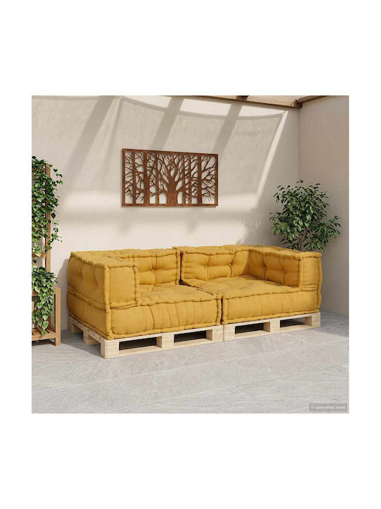 Canapea Cu Două Locuri Galbenă 140x70x36cm
