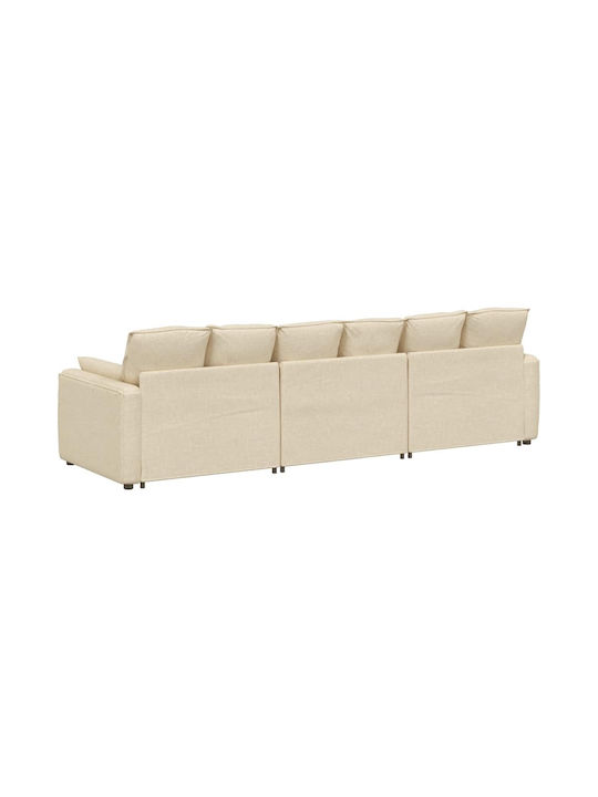 Vier Sitzer Sofa Beige 324x105x64cm