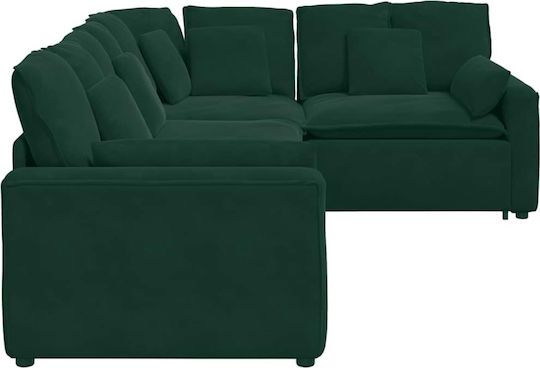 Ecksofa Samt Dunkelgrün 317x217x64cm