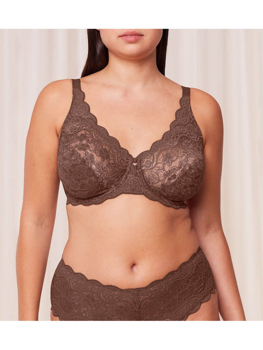 Amourette 300 W X Balconette Balconette Bra without Padding Underwire Brown