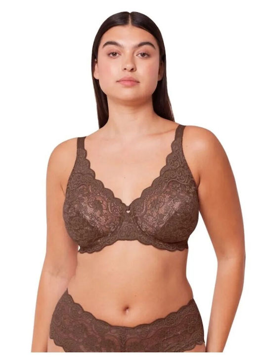 Amourette 300 W X Balconette Balconette Bra without Padding Underwire Brown