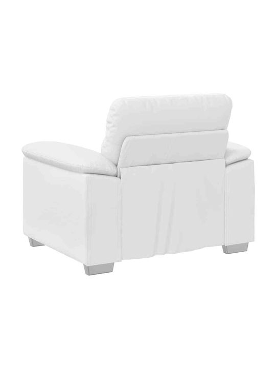 Polițronă Din Piele Ecologică Albă 100x81x84cm