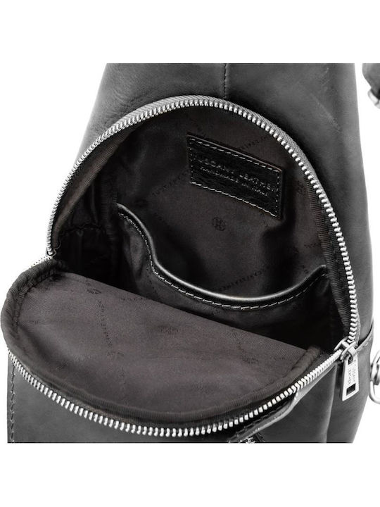 Leder Herren Tasche Schulter Crossbody Schwarz