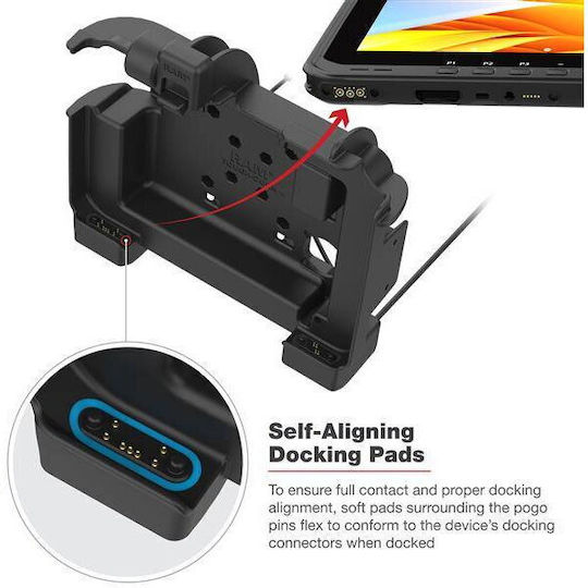 Ram Mounts Ram Power + Dual Usb Locking Dock Zebra Et6x