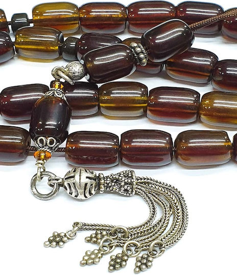 Roloi Komboloi Worry Beads with 33 Beads Made of Mastic Length 46cm Multicolour