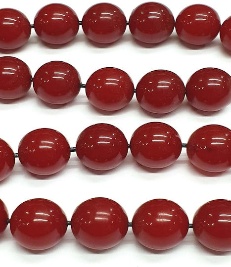 Roloi Komboloi Worry Beads with 33 Beads Made of Mastic Length 34cm Red