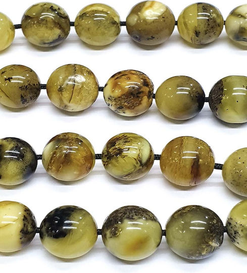 Roloi Komboloi Worry Beads with 33 Amber Beads Length 40cm Multicolour