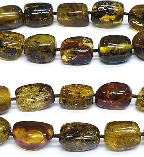 Roloi Komboloi Worry Beads with 21 Amber Beads Length 31cm Multicolour