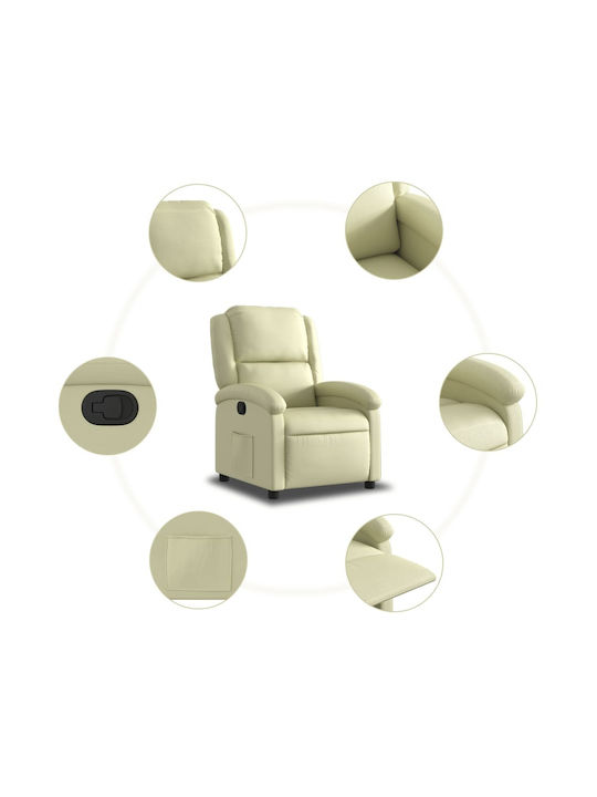 Scaun De Relaxare Relaxează-Te Cu Puf Din Piele Naturală Crem 70x86.5x99.5cm