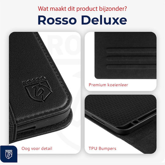 Rosso Deluxe Flip Cover Leather Black Samsung Galaxy Tab A11 Plus