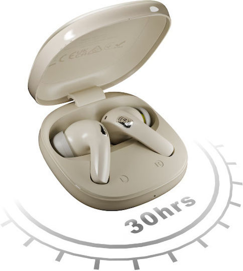 HiFuture Sonic Core In-ear Bluetooth Handsfree Ακουστικά με Αντοχή στον Ιδρώτα και Θήκη Φόρτισης Μπεζ
