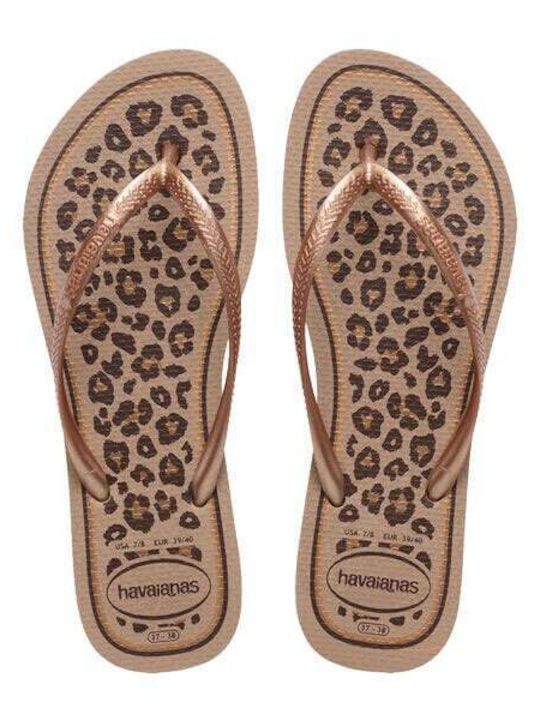 Slim Animals Flip Flops in Rose Gold Colour