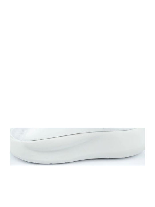 Women's Platform Slides White