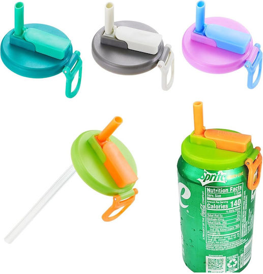 Capac Anti-Varsare Pentru Doze Alista Home Pai Transparent Model Reutilizabil Plastic Mâner Portabil 5.4 Cm Albastru