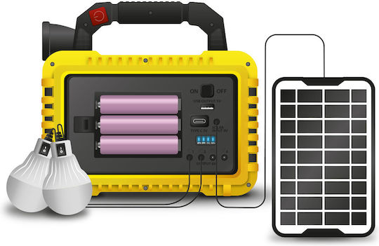Alista Home Lampă Led Solară pentru Camping cu Lanternă și Powerbank 800lm 10W Galben