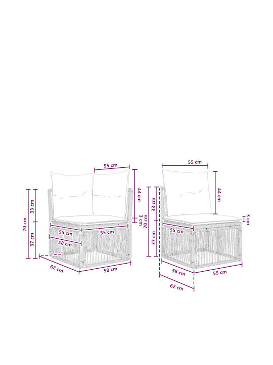 Viersitziges Outdoor-Sofa Rattan