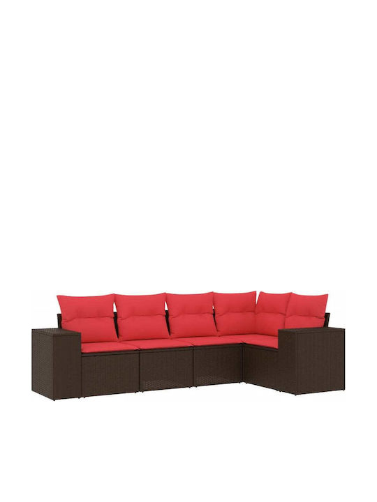 Outdoor Corner Sofa Rattan with Cushions 62x62x69cm