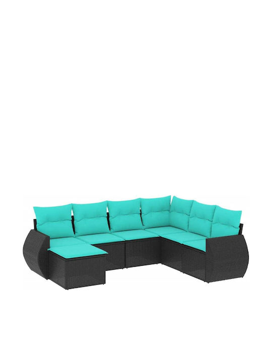 Outdoor Corner Sofa Rattan With Cushions 62x62x69cm