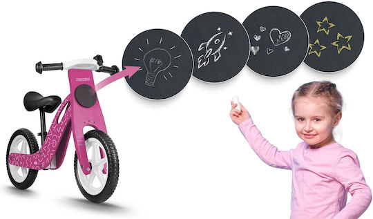 Παιδικό Ποδήλατο Ισορροπίας Ricokids RC-614 με Δίσκο Κιμωλίας για Σχεδίαση Ροζ