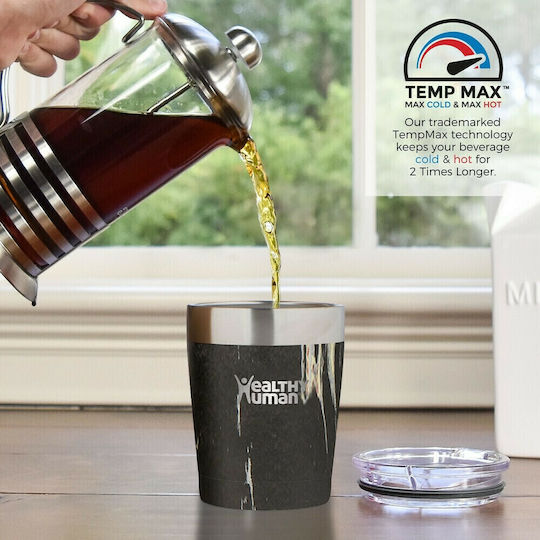 Healthy Human Cruiser Handled Tumbler Thermos Plastic 350ml Brown with Straw and Handle