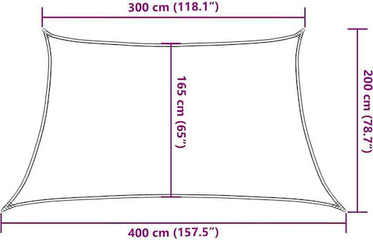 vidaXL Трапецовидно Shade Sail Оранжево 3x4x2м 160гр/м²