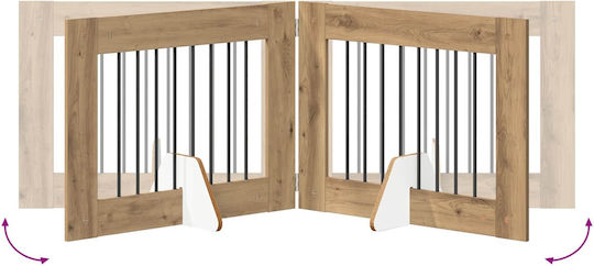 vidaXL Dog Door Made of Metal in Brown Colour 80 x 60 x 60 cm