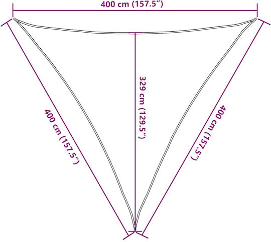 vidaXL Τρίγωνο Πανί Σκίασης Μπεζ 4m 160gr/m²