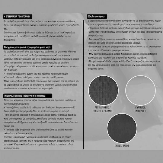 Sanitec Atlantic 10647 Επικαθήμενος Αριστερός Inox Σατινέ Μ116xΠ50cm