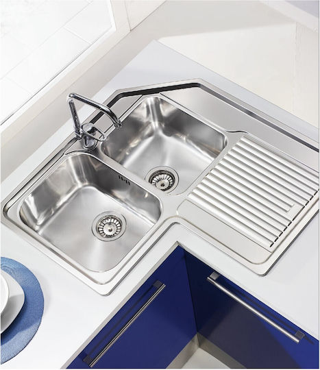 Sanitec Zenith Επικαθήμενος Γωνιακός Δεξιός Inox Σαγρέ Μ83xΠ83cm Ασημί Sanitec Zenith Επικαθήμενος Γωνιακός Δεξιός Inox Σαγρέ Μ83xΠ83cm Ασημί