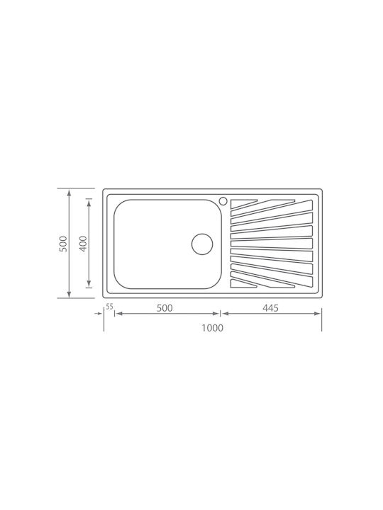 Sanitec Cometa Satin Finish Drop-In Inox Kitchen Sink Silver 100x50cm