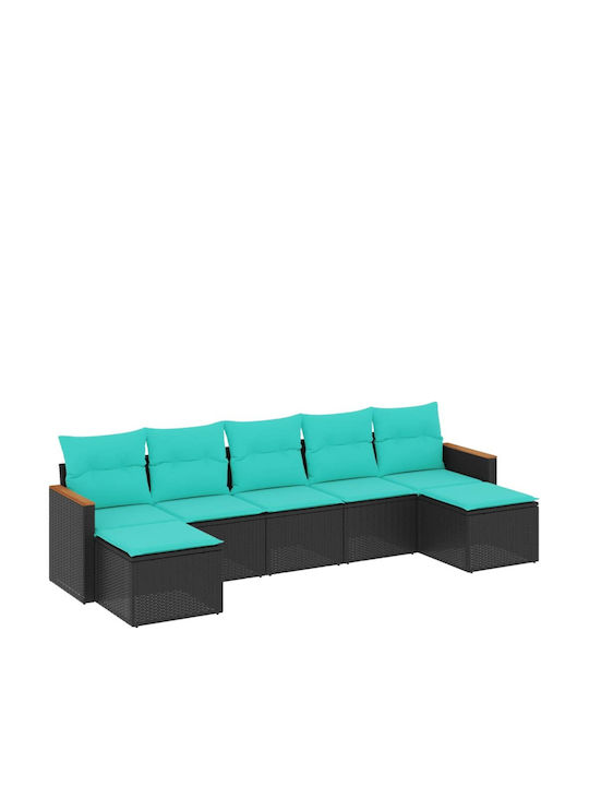 Canapea De Colț Pentru Exterior Din Rattan Cu Perne 55x62x69cm