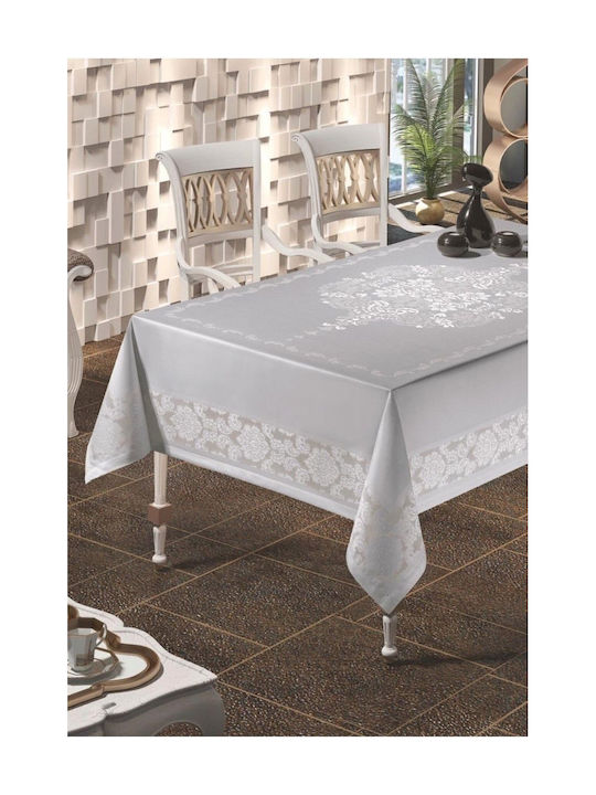 SteweHome Tablecloth With Gray Lace 160x220cm