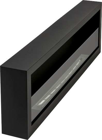 Globmetal Wandmontiertes Bioethanol-Kamin Innen Schwarz 120x15x41.5cm