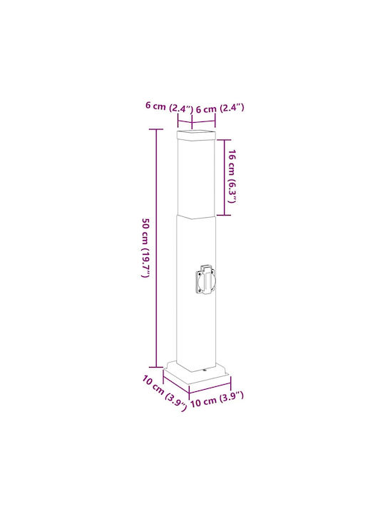 vidaXL Outdoor Small Post Floor Lamp 40W IP44 for E27 Silver