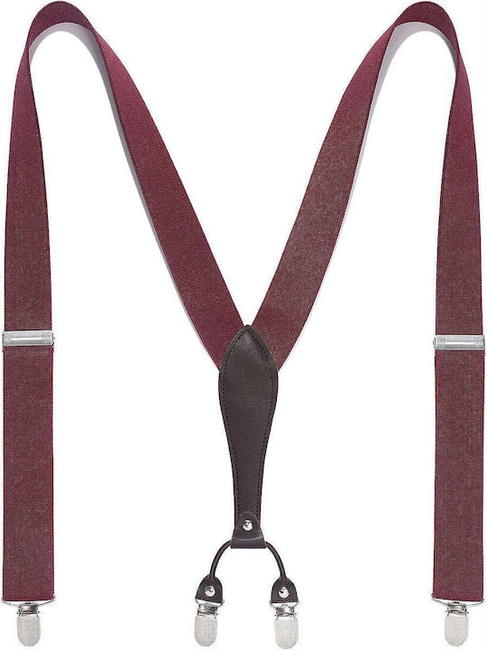 Breteli Pantaloni Zola Unisex 4 Catarame Metalice Reglabile 70–110 Cm Lățime 3.5 Cm Mărime Universală Bordo