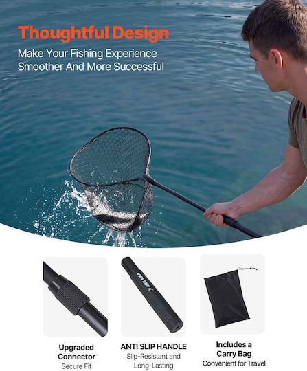 Vevor Foldable Fishing Net Telescopic Aluminum 6063 Handle Silicone Mesh Cwlhjpvcxjdg8b2jv001v0