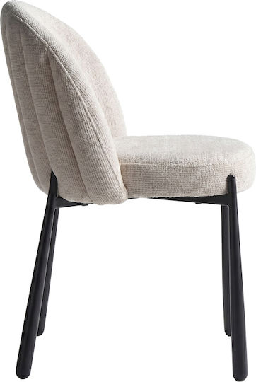 Denna Dining Chairs with Fabric Upholstery Beige 2pcs 52x60x85cm