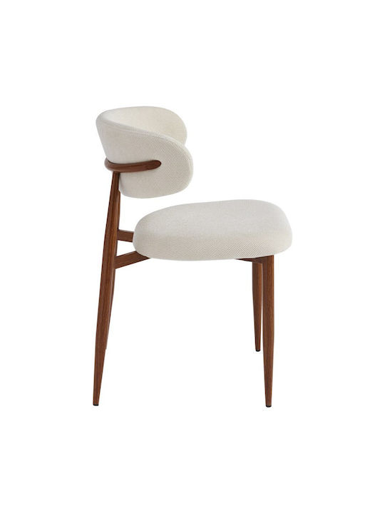 Moss Scaune de Sufragerie cu Tapițerie Textilă Nuc Set 4 Bucăți 53x50x76cm
