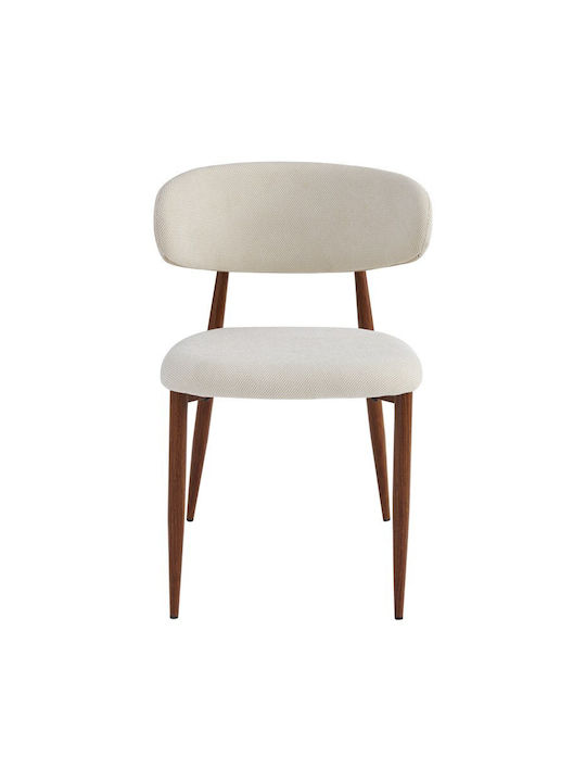 Moss Scaune de Sufragerie cu Tapițerie Textilă Nuc Set 4 Bucăți 53x50x76cm