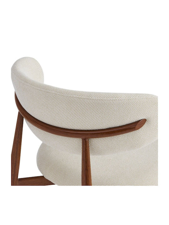 Moss Scaune de Sufragerie cu Tapițerie Textilă Nuc Set 4 Bucăți 53x50x76cm