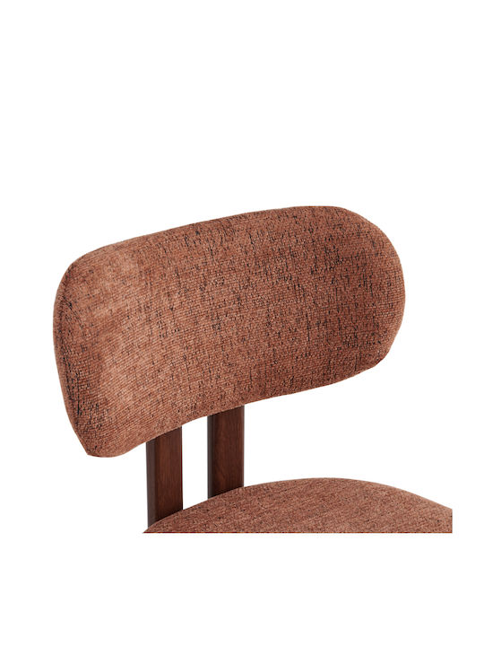 Glamor Dining Chairs with Fabric Upholstery Coffee-Walnut 2pcs 53x51x81cm