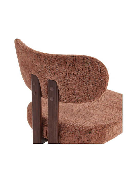 Glamor Dining Chairs with Fabric Upholstery Coffee-Walnut 2pcs 53x51x81cm