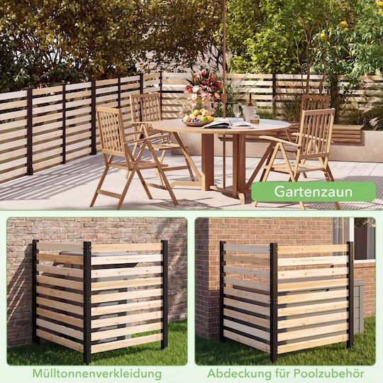 Costway Panou De Gard Lemn Bej 98cm x 1.07m