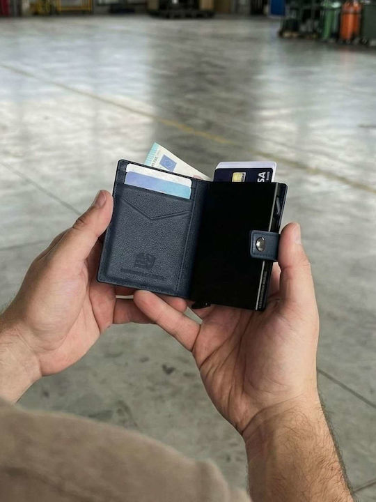 Ανδρικό Πορτοφόλι Καρτών με RFID Μπλε